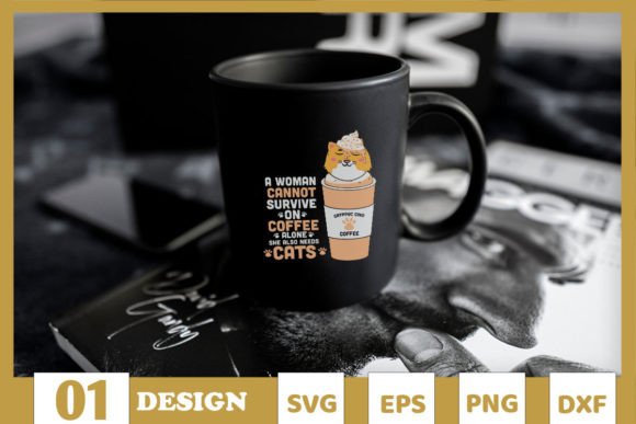 A Woman Survive with Cat and Coffee Embroidery Review