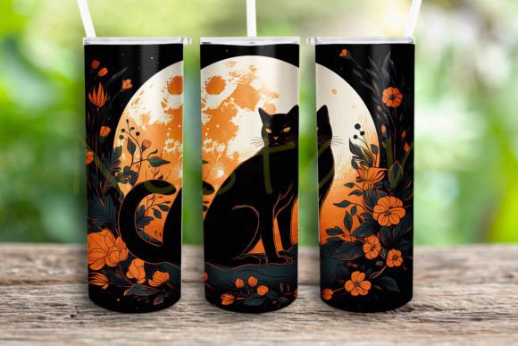 Black Cat Moon Digital Design Tumbler Review