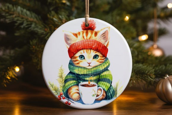 Cartoon Kitten Drinking Ornament Review