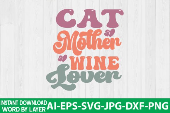 Cat Mother Wine Lover Retro Design Review