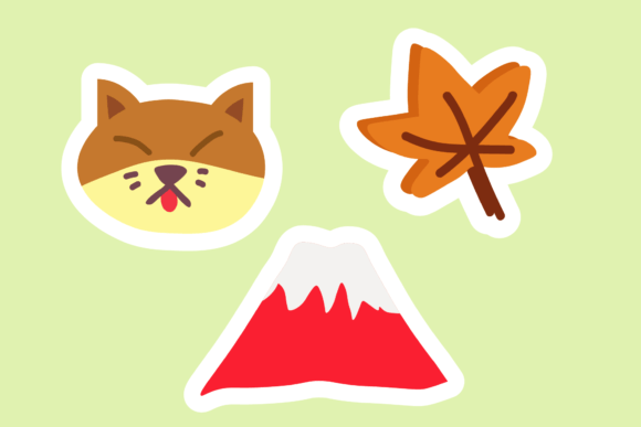 Cat Mountain Leaf Japan Icon Stickers Review