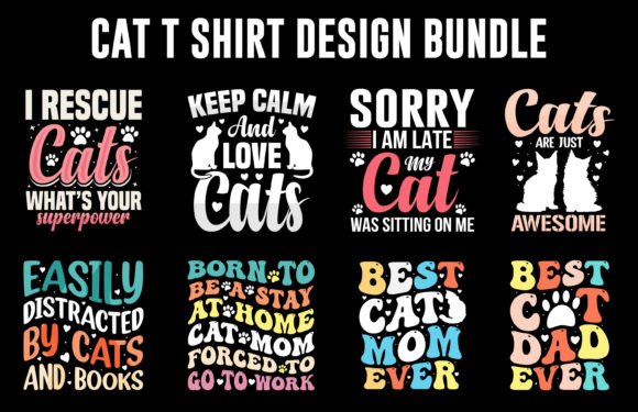 Cat T-shirt Design Bundle for Embroidery Projects