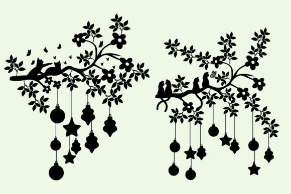 Christmas Cat Leaf Ornament Tree Embroidery Design Review