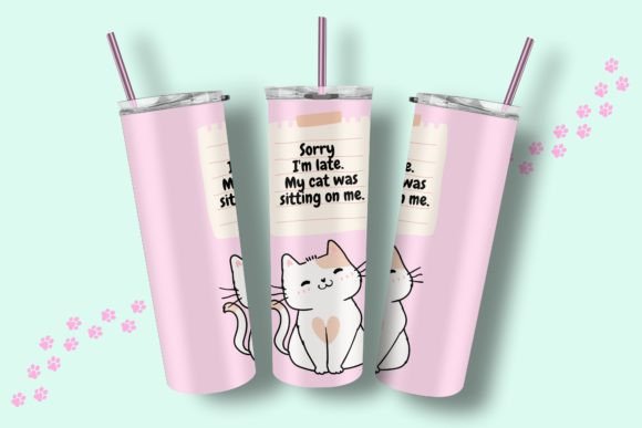 Cute Cat Quotes 20oz Tumbler Wrap PNG Review