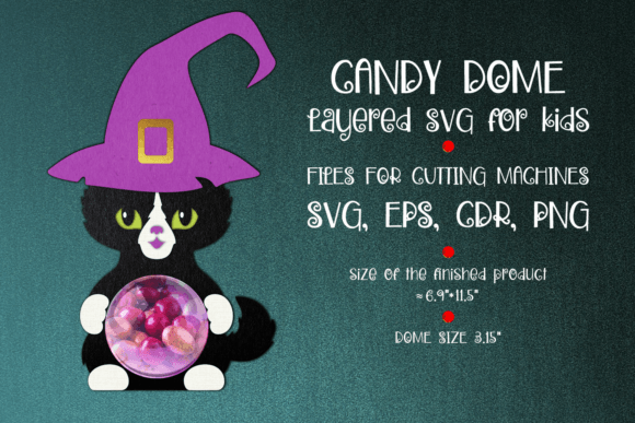 Halloween Black Cat Candy Dome Template Review
