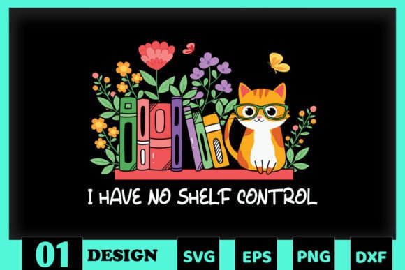 I Have No Shelf Control Cat and Book Embroidery Design Review