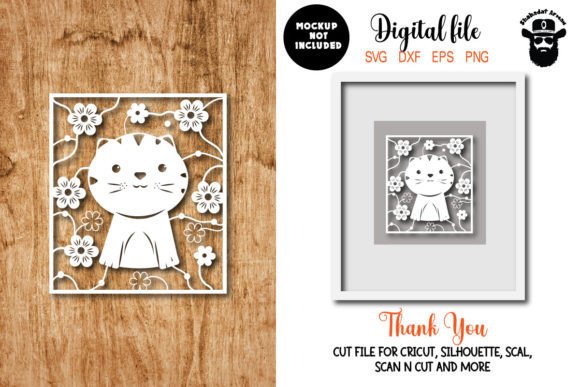 Kitties Papercut Yin Yang Embroidery Design
