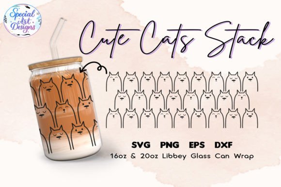 Libbey Glass 16oz 20oz Cute Cat Stack Embroidery Design Review