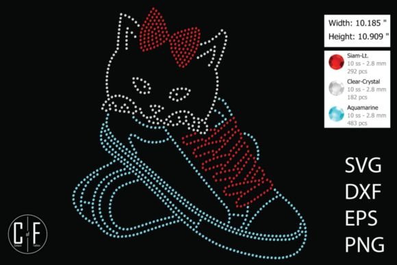 Rhinestone Cat Inside Sneaker Embroidery Design Review