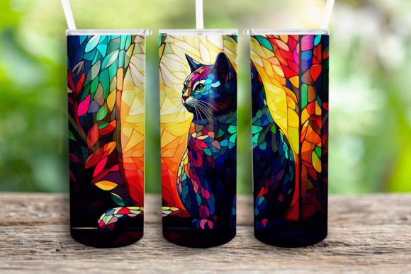Stained Glass Cat Tumler Wrap Embroidery Review