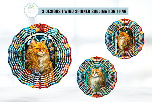 Stained Glass Cat Wind Spinner PNG Review