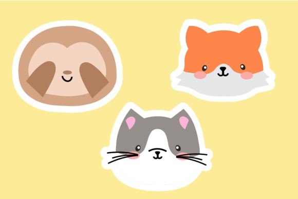 Stickers Cute Animal Loris Wolf Cat Review